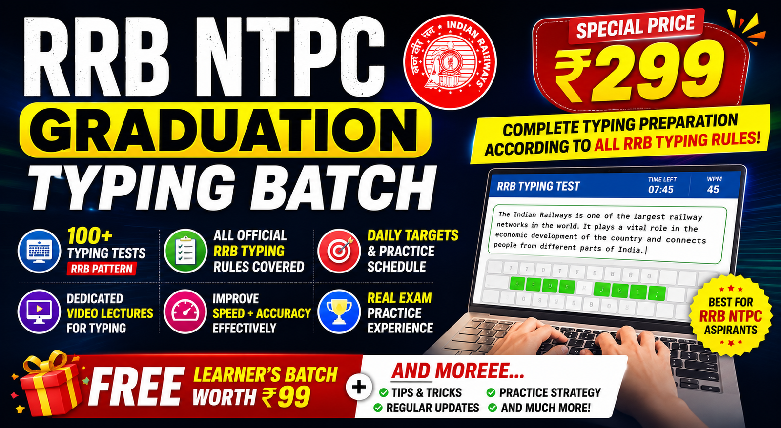 RRB NTPC GRADUATION TYPING BATCH 2026